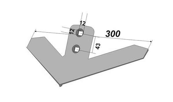 G?nsefu? des Grubbers John Reere 300 mm, aus dem borhaltigen Stahl von Veles Agro