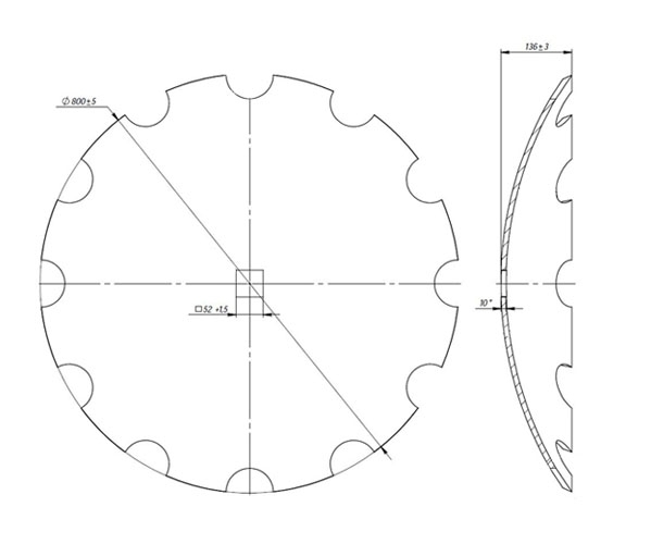 Disk carved Quivogne