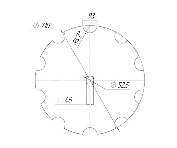 Notched disk Wishek krasnyanka