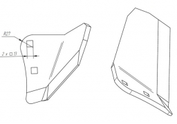 Wing subsoiler vaderstad top down left
