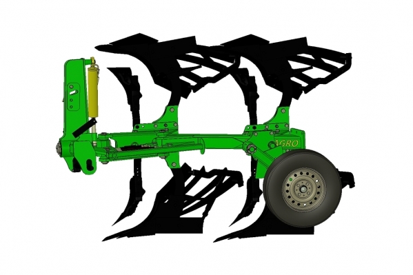 Mounted reversible plow PO 2‒35+ with skimmer