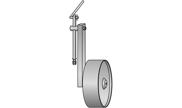 Wheel reference to the plow PLN 5.35 assembly