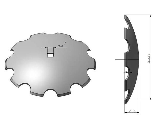 Диск бороны Kuhn вырезной борированный (аналог)