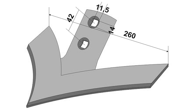 Лапа культиватора WIL RICH 260 мм борированная Велес Агро