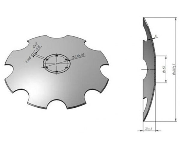 Диск для бороны Lemken Rubin старого образца Велес Агро (аналог)