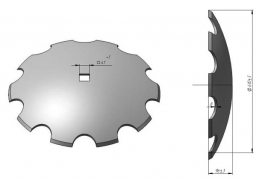 Диск бороны Kuhn вырезной борированный